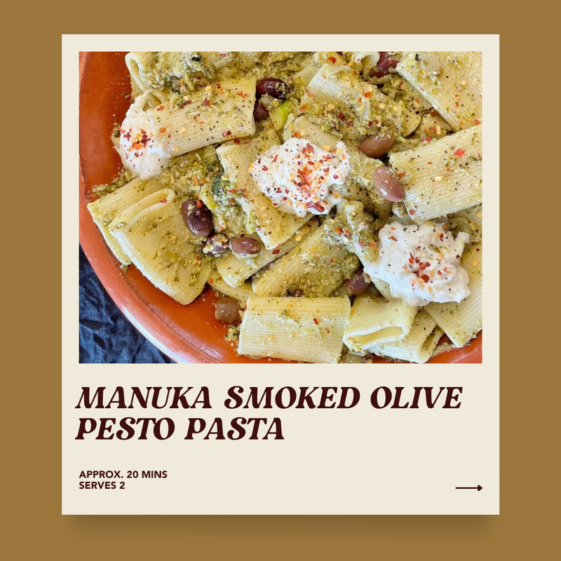 Manuka Smoked Olive Pesto Pasta