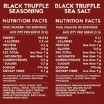 Nutrition Facts for Black Truffle Seasoning  and Black Truffle Sea Salt 